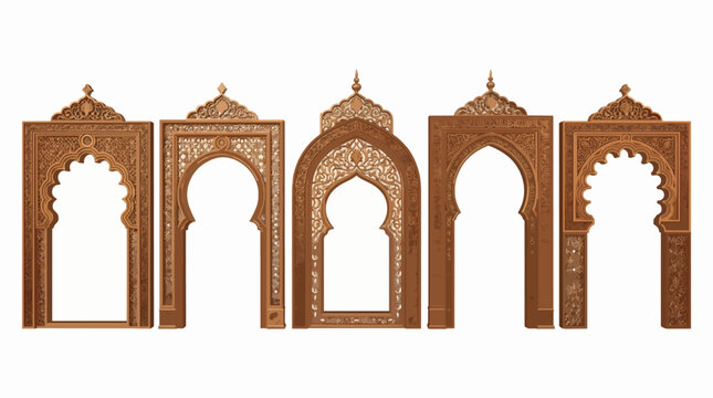 Islamic Architectural Arch Frames Vector Set Ornate Traditional Design Commercial Use