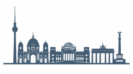 Minimalist Berlin Skyline Vector Illustration Flat Design For Commercial Use © Ahyan