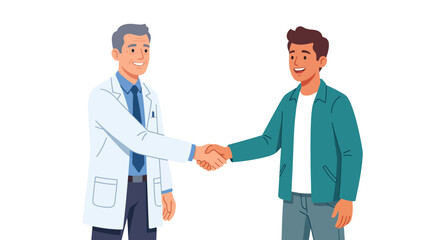 Fototapeta premium Friendly Doctor and Patient Handshake During Medical Consultation, Building Trust