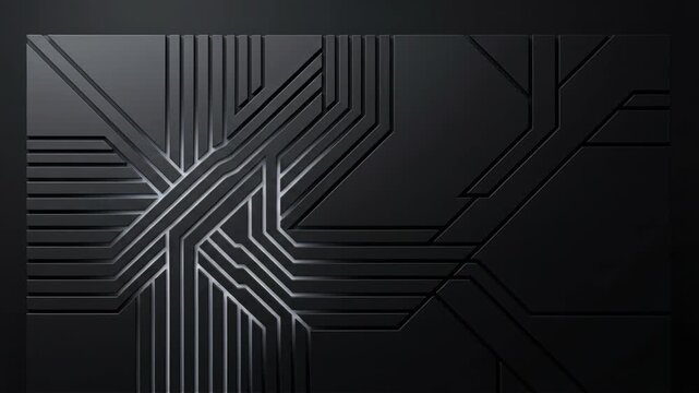 Abstract Circuit Pattern on Dark Geometric Background