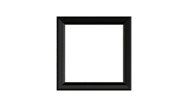 Simple black picture frame isolated on a clean white background, ready for custom content