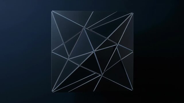 Abstract Geometric Panel with Dark Faceted Triangles