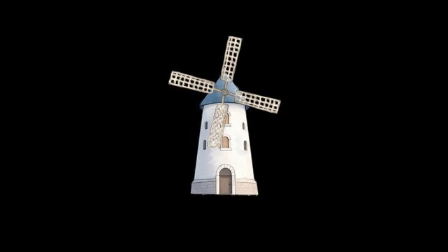 Rotating Wind Turbine Loop Video Against Blue Sky | Renewable Energy Concept
