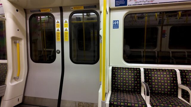 Travelling on an empty circle line tube train in London