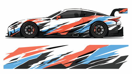 Obraz premium Car Racing Sticker Design Pattern.