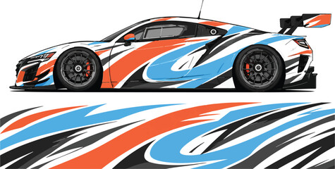 Obraz premium Racing Car with Colorful Stripes Design 8.