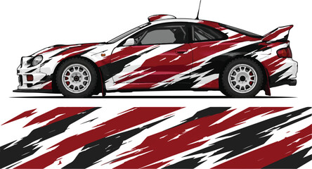 Obraz premium Red and black race car design.