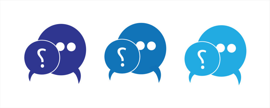  Set of message boxs with question mark icons. Help symbol, question mark, faq signs. Vector illustration. EPS 10