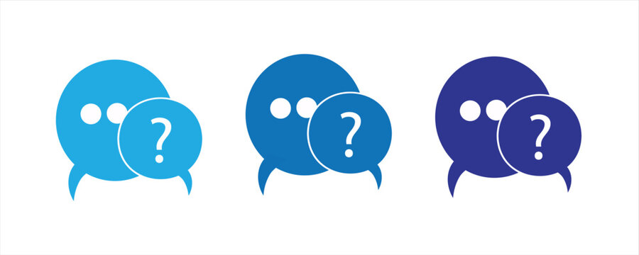  Set of message boxs with question mark icons. Help symbol, question mark, faq signs. Vector illustration. EPS 10