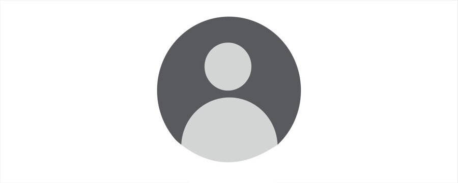 User profile icon in flat style vector silhouette for avatar or default account image. Blank person avatar icon design for profile picture. Default anonymous user portrait illustration.