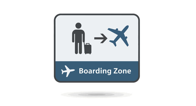 Airport Boarding Zone Sign Icon