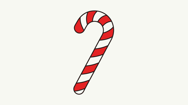 Classic red and white striped candy cane illustration.
