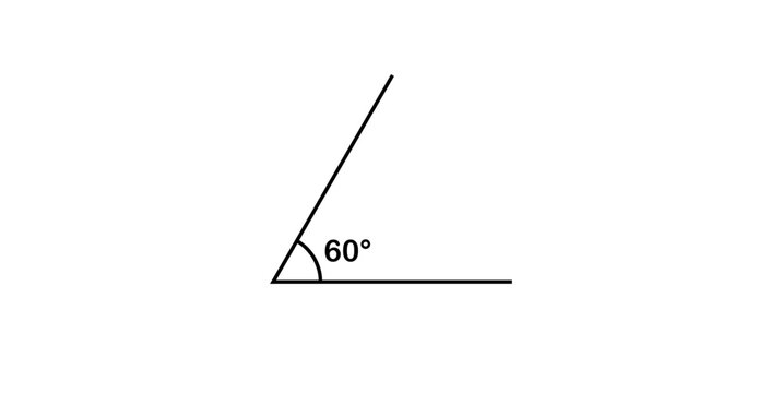 Acute Angle. 60 Degree Symbol in Mathematics.
