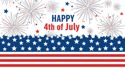 Obraz premium Happy 4th of July Celebration Background with Fireworks
