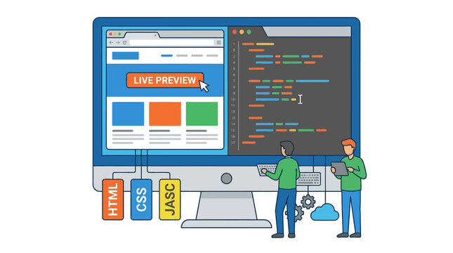 Software Development and Web Programming Illustration