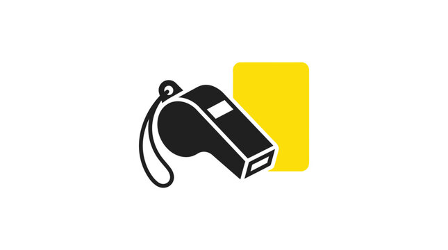 yellow card, referee whistle