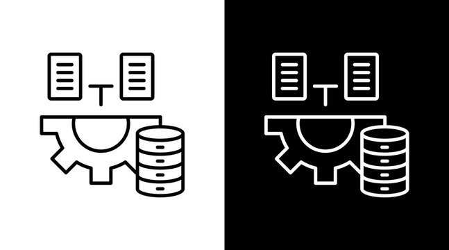 Data Modeling Outline White Icon Set Design