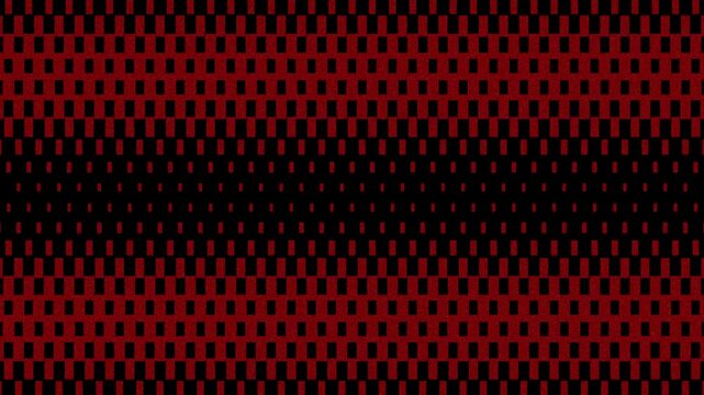 Red Dash Rows Dissolving into Black Abstract Center
