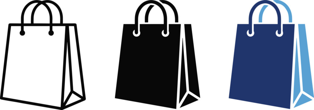 Adobe Illustrator Artwork,Set of modern shopping bag vector icons in different colors isolated on white background, retail packaging mockup collection with paper carry bags for branding, ecommerce and
