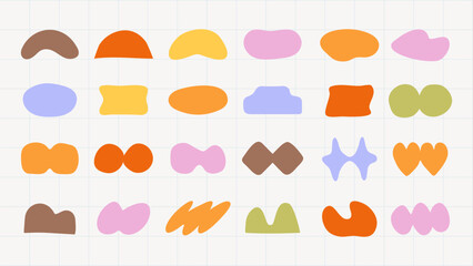 Plakat Colorful abstract shapes collection cute vector elements