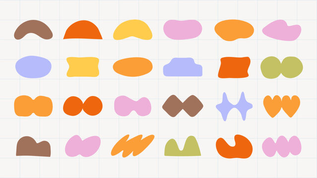 Colorful abstract shapes collection cute vector elements