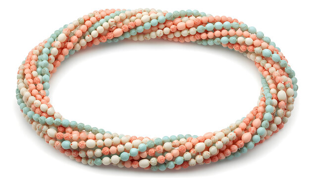 Multicolored Beaded Necklace on White
