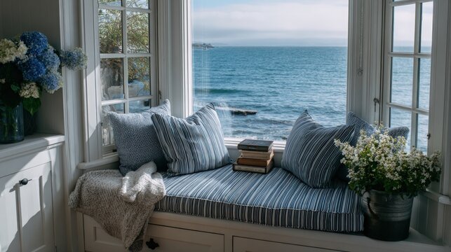 Coastal window seat with ocean view