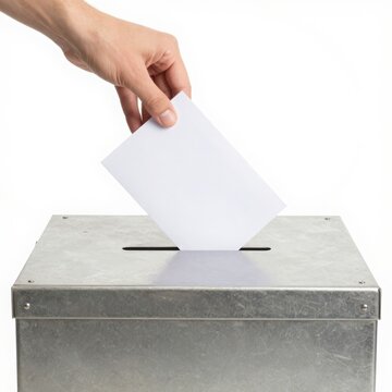 Hand dropping ballot into voting box