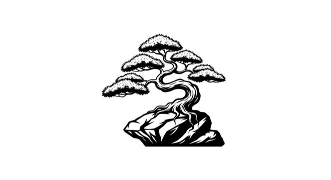 Bonsai tree in a pot.