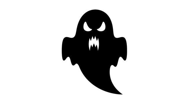 A black ghost icon with sharp teeth.