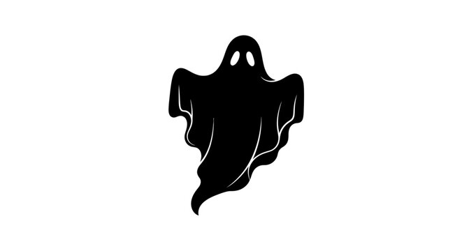a black silhouette of a ghost.