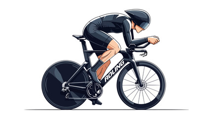 Fototapeta premium Professional cyclist riding a bicycle fast.