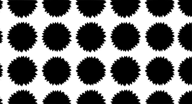 Black and white geometric pattern with jagged circles
