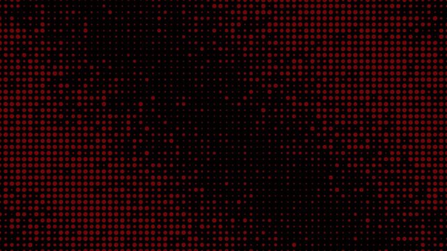 Red Pixel Noise Field Flickering Across Black Digital Background
