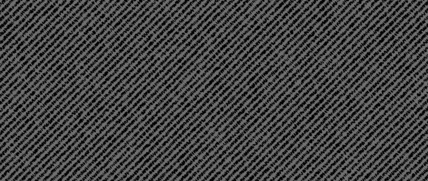 Pattern with black and denim tones on rough fabric. Worn material in vector style for modern background and textile design.Eps10
