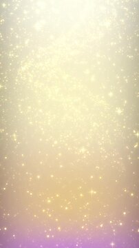 キラキラの粒子が降り注ぐ金色の背景ループ動画 （縦型9:16） / Looping Background Animation of Falling Gold Sparkling Particles