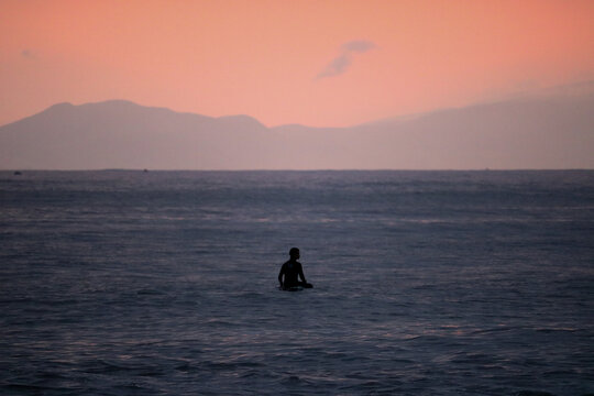 Solitude at Dusk by the Sea