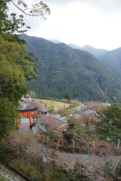 熊野古道中辺路の風景　熊野那智大社