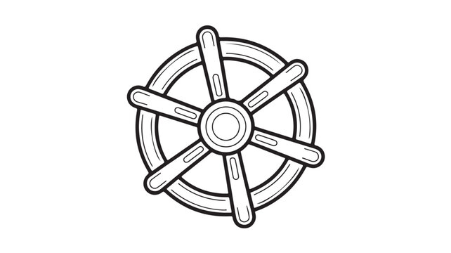 Steering wheel icon for navigation and control, minimalist vector symbol
