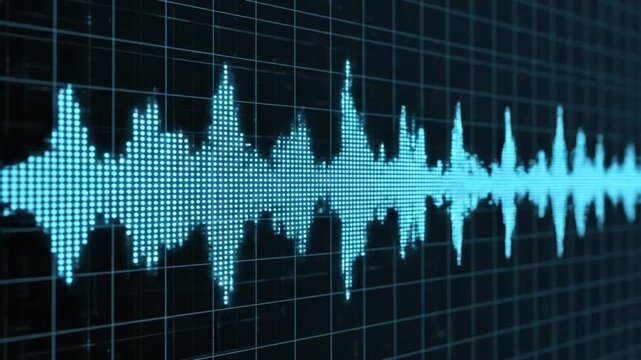 Sound wave display with audio digital graph.
