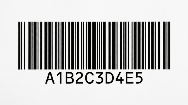 Standard black barcode graphic with an alphanumeric code underneath isolated on a clean white background.