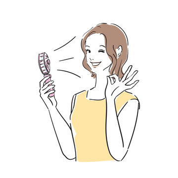 夏の暑さ紫外線対策をする女性の表情