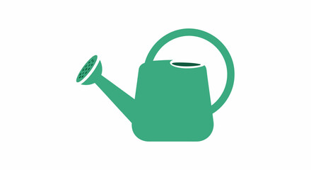 Obraz premium Minimalist green watering can illustration perfect for gardening and landscaping themes