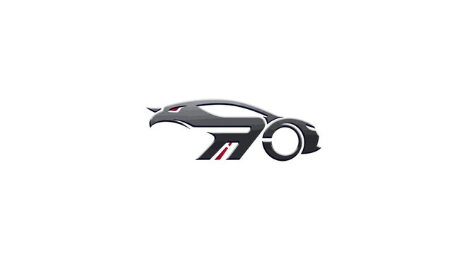 Abstract car logo design representing speed and futuristic automotive technology without commas