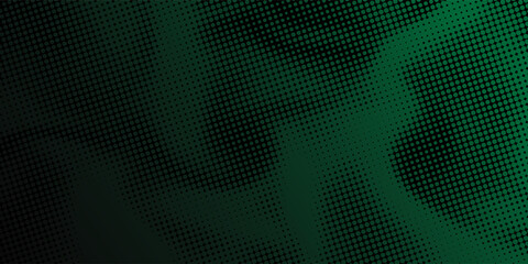 Abstract Dark Green Halftone Dot Pattern Gradient Background. Vector Illustration © Adisty