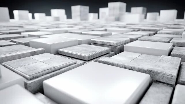 Seamless loop central tile activation animation, selective system triggering and response concept.