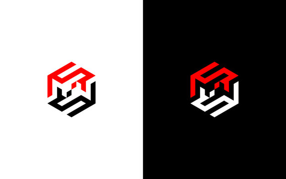 Hexagonal Monogram Logo Design, Isometric Geometric Letter S M W Initial Icon Set