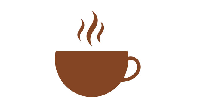 Minimalist Illustration of a Coffee Cup with Steam on a White Background