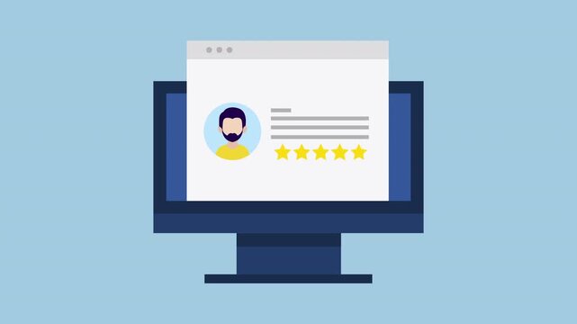 Customers sharing ratings feedback online, Excellent user experience 2d Animation with Alpha Matte