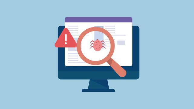 Removing malware from the website, Malware detection, Website scan and maintenance 2d Animation with Alpha Matte